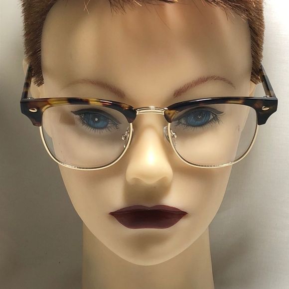 9013 | Tortoise Clear Lens Browline Glasses - Picture 4 of 6